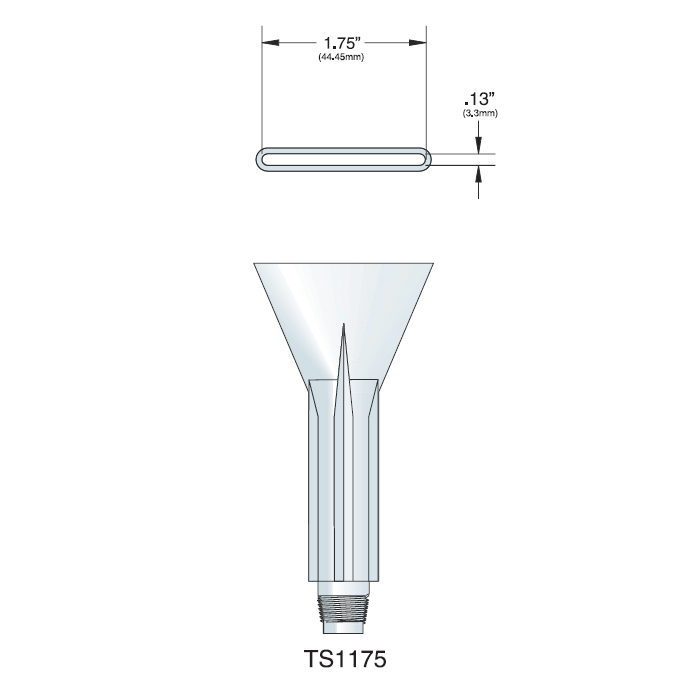 膠嘴，吊具4“LG，1-3 / 4”x 1/8“開口，HDPE
